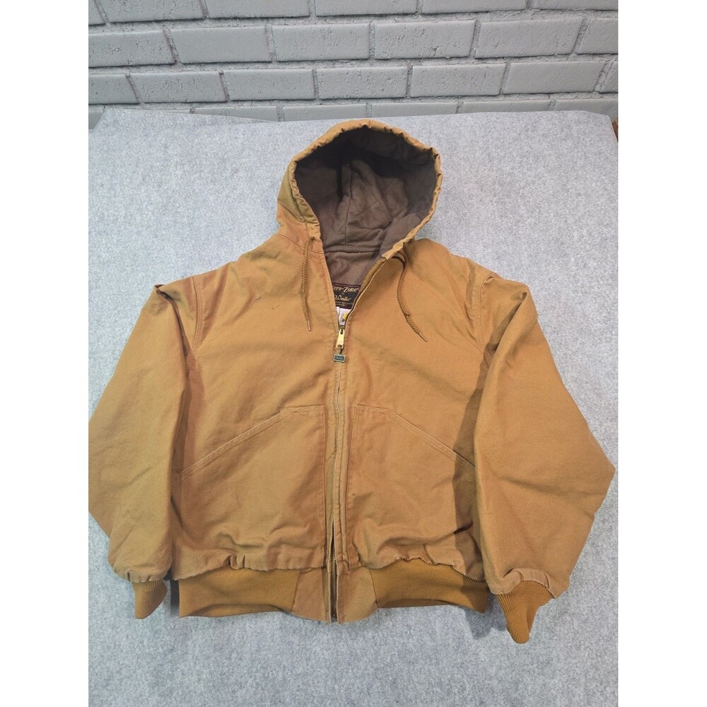 Walls Zero Zone Duck Canvas Hooded Work Jacket Brown Men's Size XL Regular VTG
